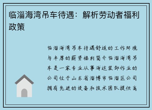 临淄海湾吊车待遇：解析劳动者福利政策